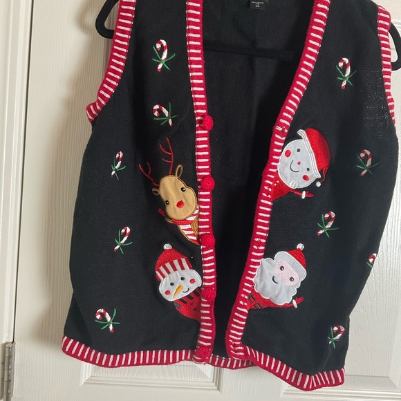 Holiday Editions Women's Christmas Sweater Vest - Candy Canes size medium - Picture 4 of 7